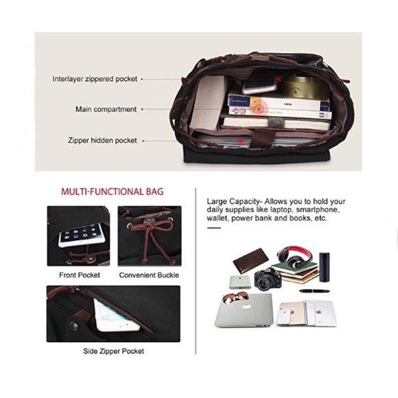 Canvas Backpack Hiking Pack Large School Backpack main image 4